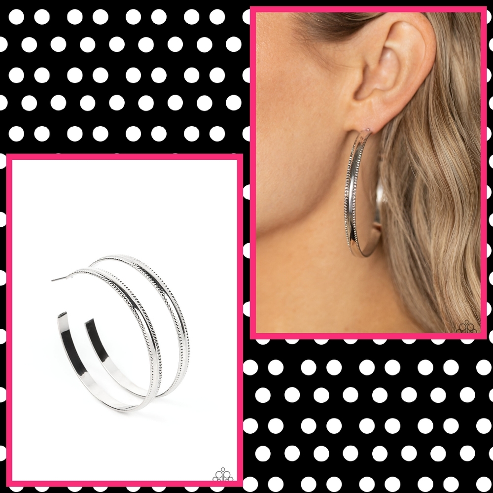 2/$10 Paparazzi Monochromatic Magnetism - Silver Earrings